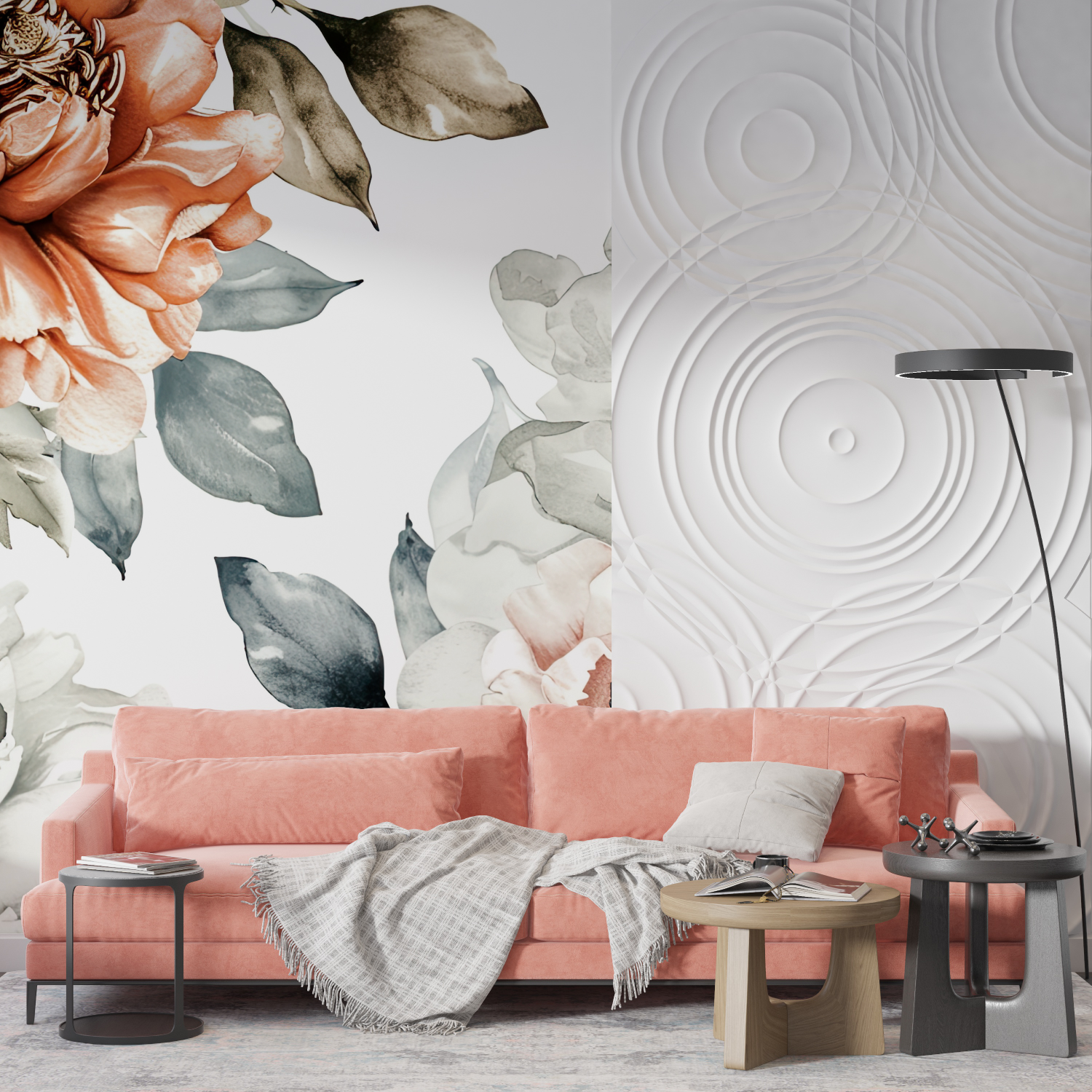 Watercolor Wallpaper Large Flowers | Murals Wallpaper