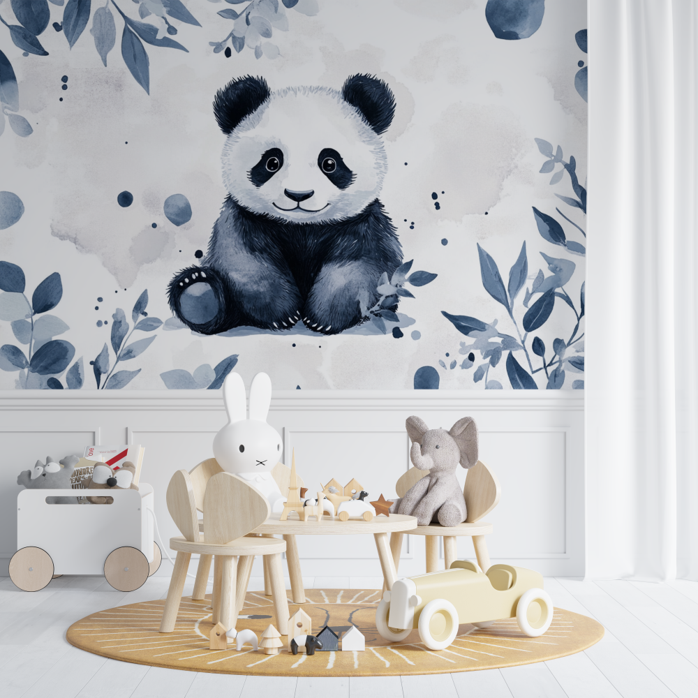 Panda Wallpaper with Minimalist Patterns | Murals Wallpaper