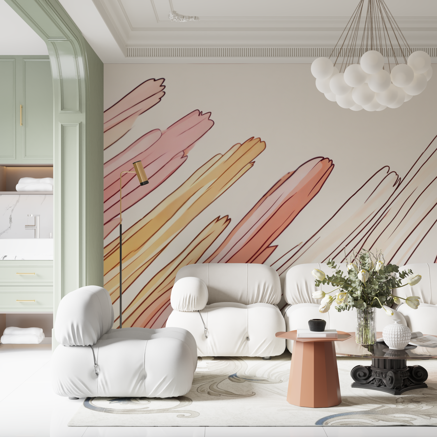 Watercolor Abstract Lines Wallpaper | Murals Wallpaper