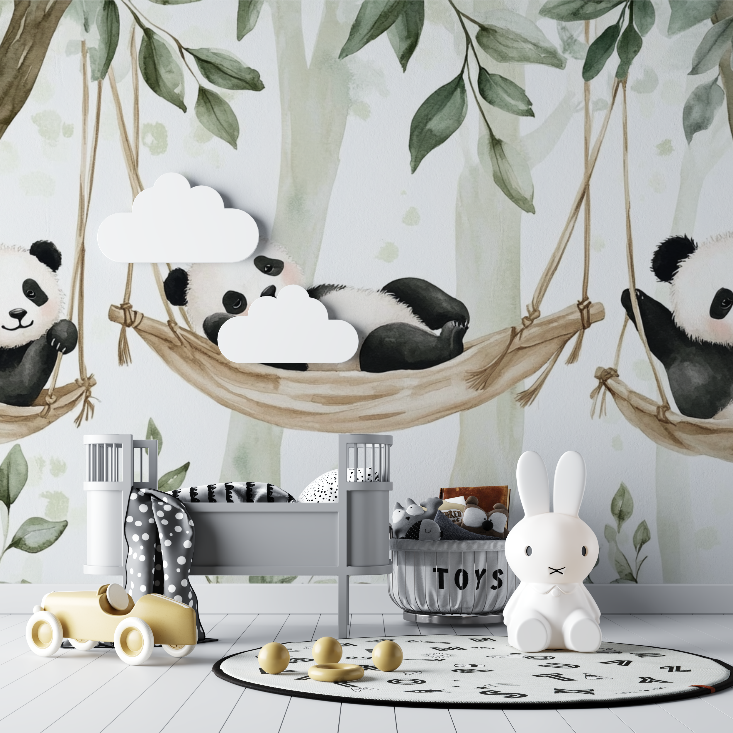 Baby Panda and Hammock Wallpaper | Murals Wallpaper