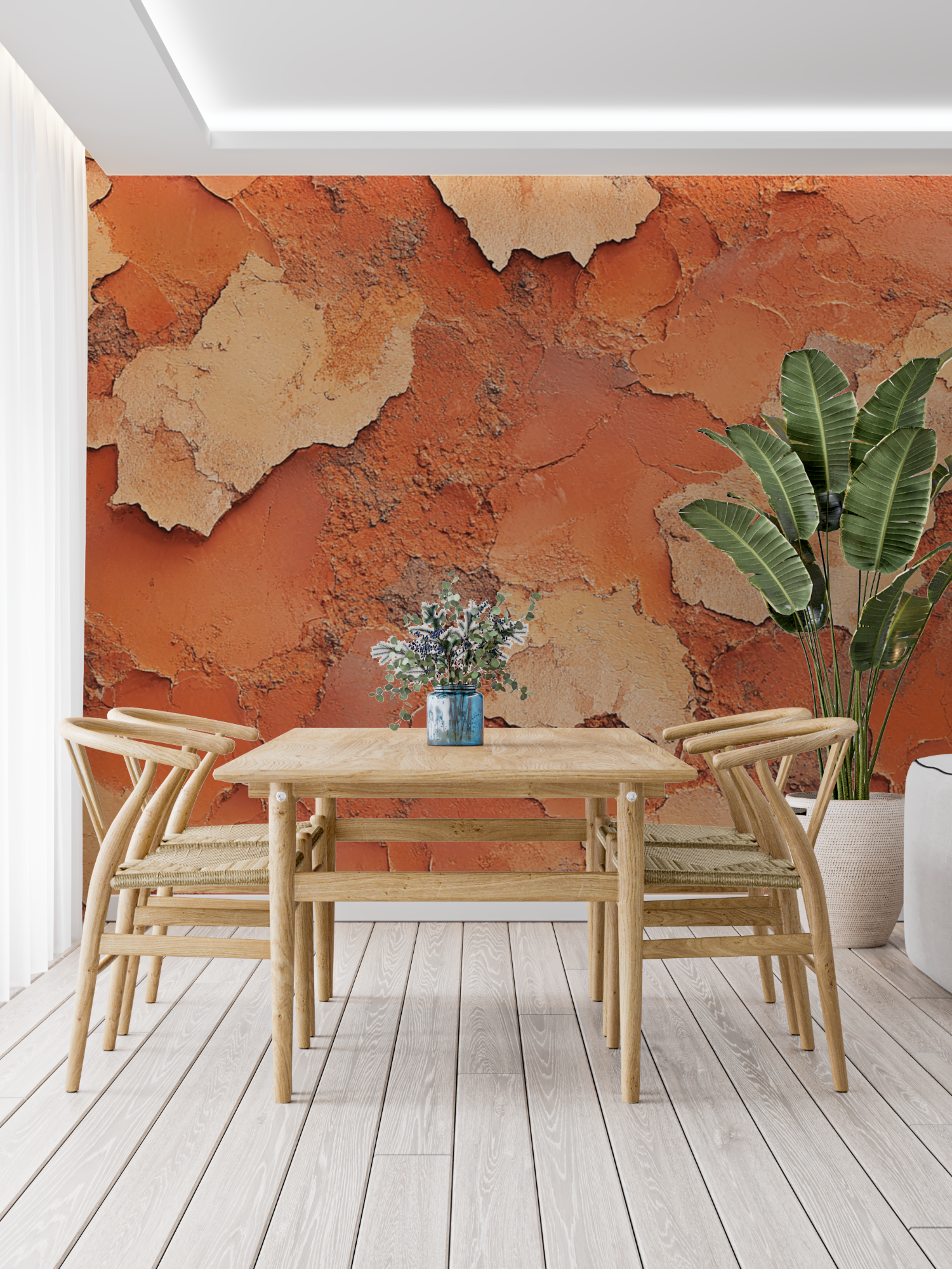 Terracotta and Natural Ochre Wallpaper | Murals Wallpaper