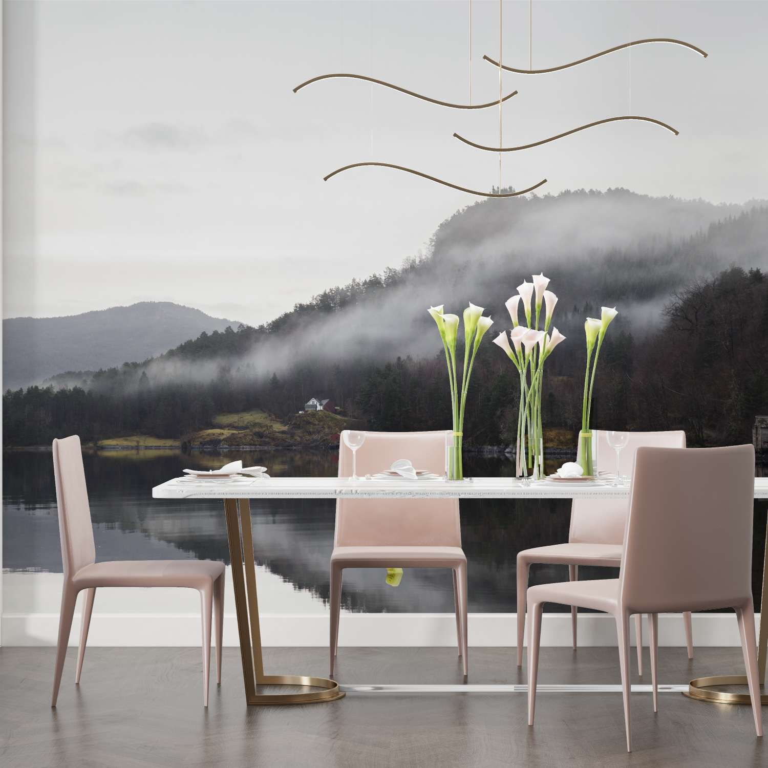 Watercolor Lake Wallpaper | Murals Wallpaper
