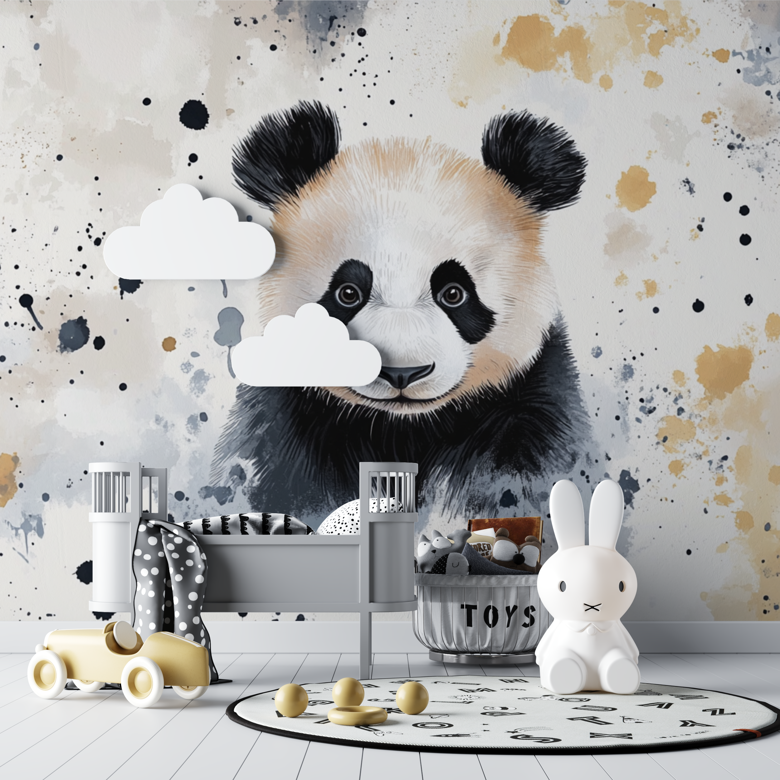 Panda Wallpaper and Abstract Patterns | Murals Wallpaper