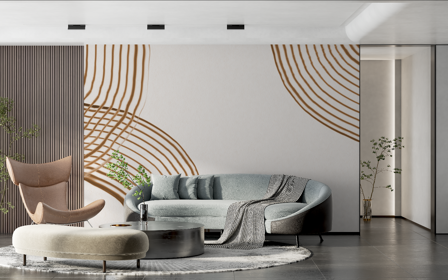 Terracotta and White Wallpaper | Murals Wallpaper