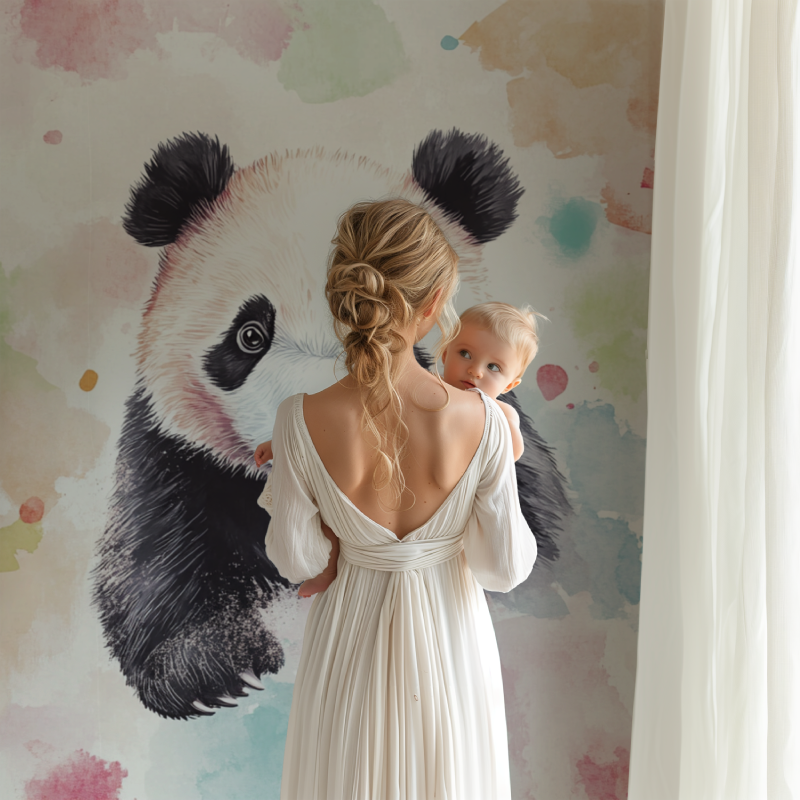 Panda Wallpaper and Pastel Colors | Murals Wallpaper
