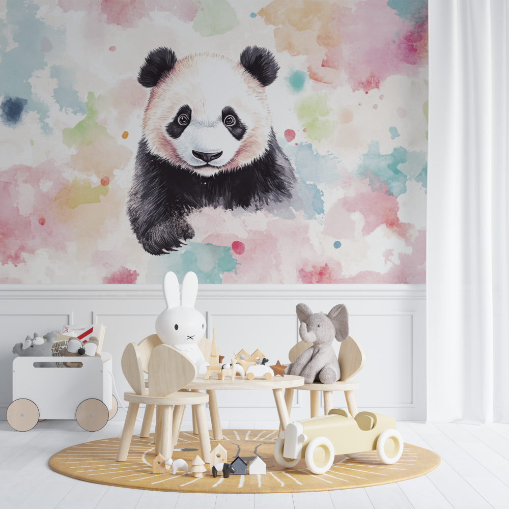 Panda Wallpaper and Pastel Colors | Murals Wallpaper
