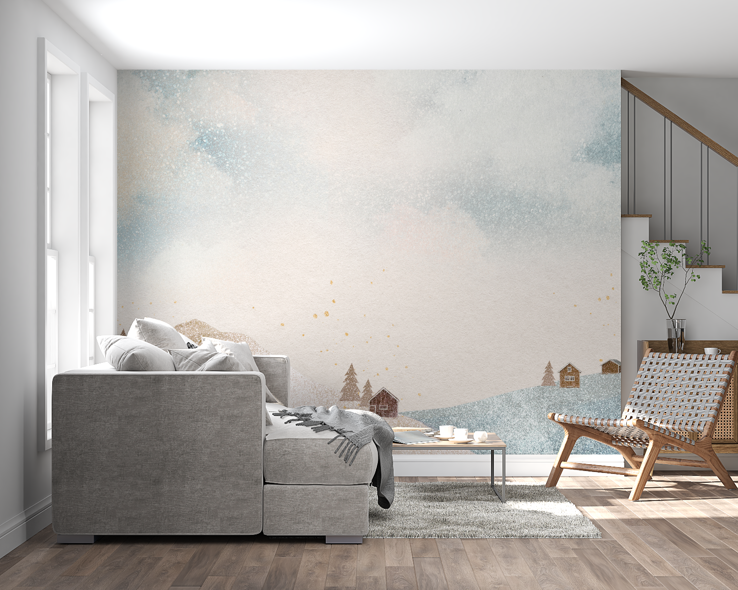 Scandinavian Watercolor Baby Wallpaper | Murals Wallpaper