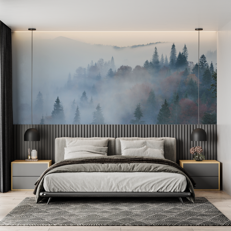 Watercolor Wallpaper Foggy Forest | Murals Wallpaper