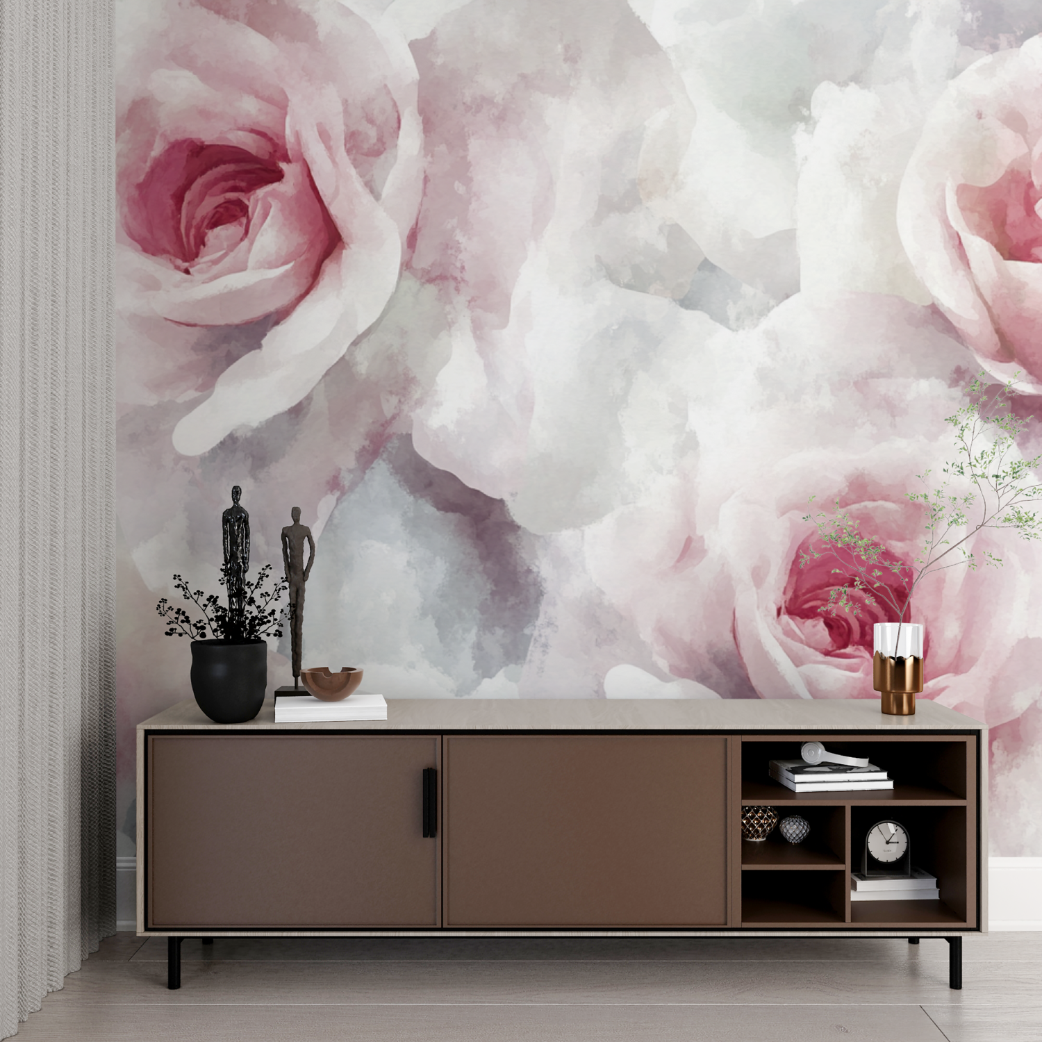 Watercolor Wallpaper Delicate Lilies | Murals Wallpaper