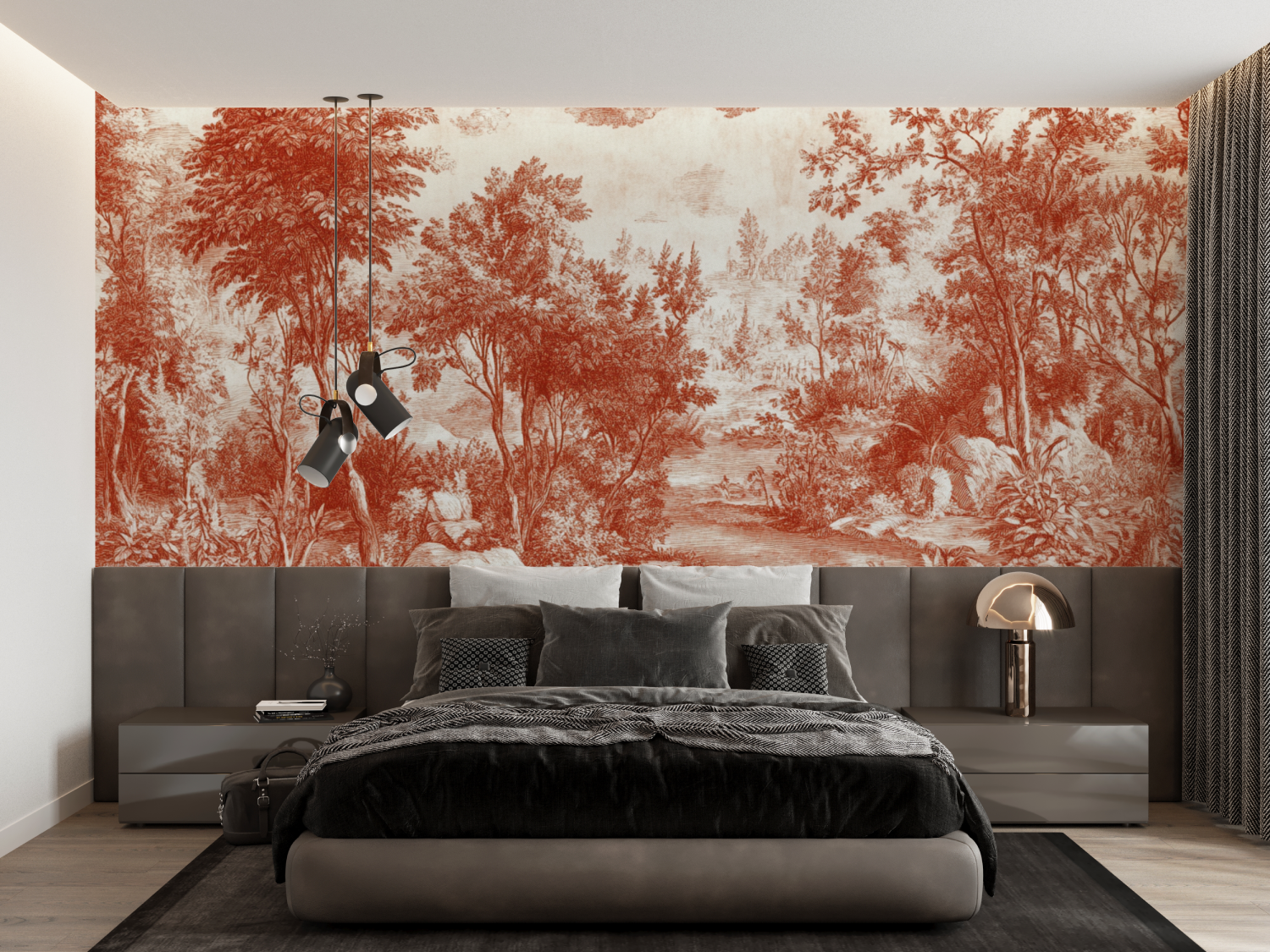Terracotta Wallpaper Jouy Room | Murals Wallpaper