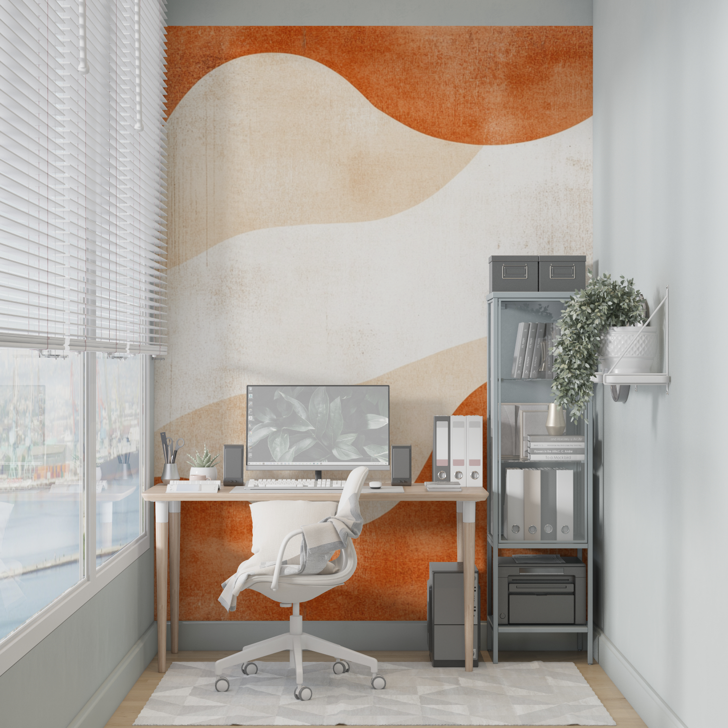 Abstract Terracotta Wallpaper for Living Room | Murals Wallpaper