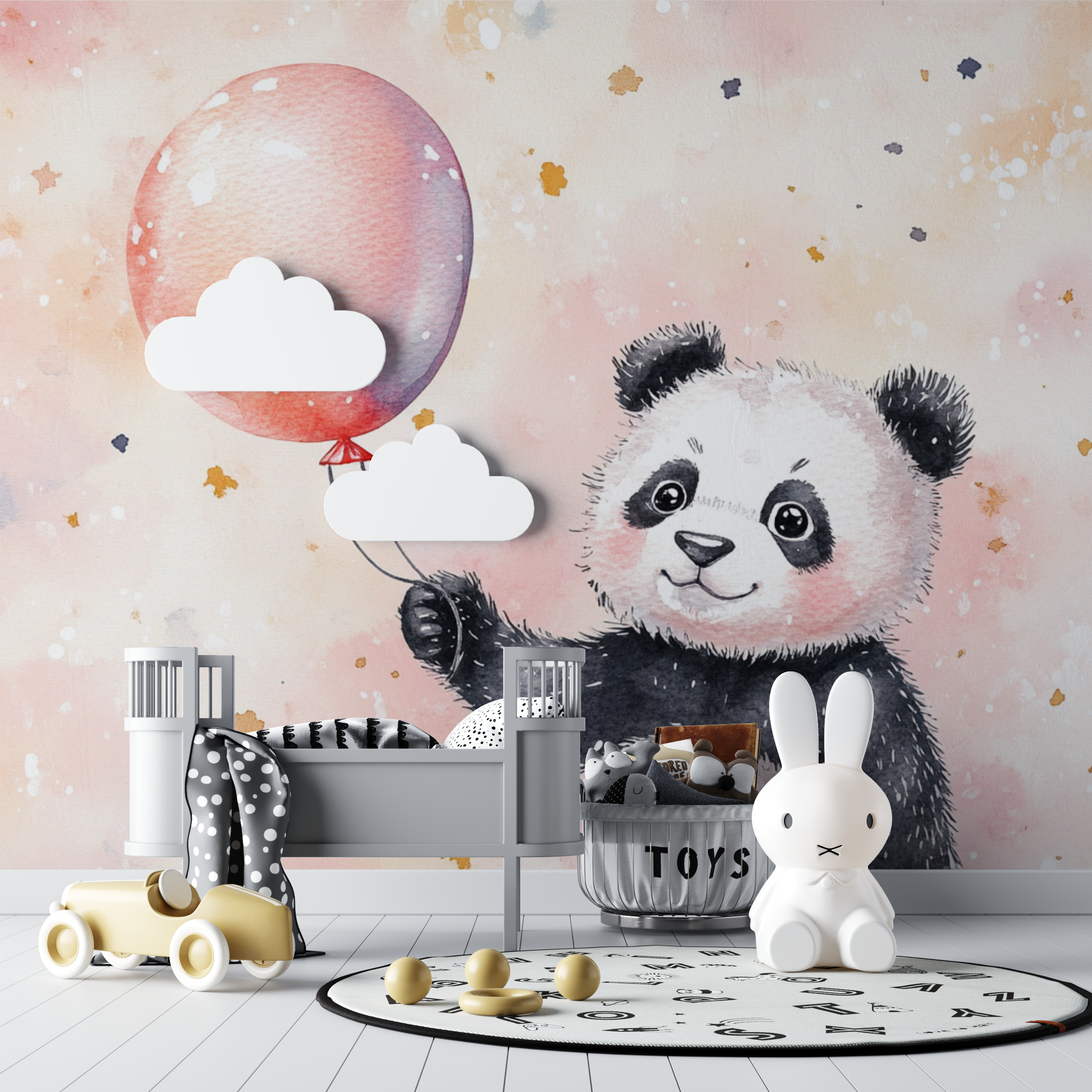 Panda Wallpaper with Balloon | Murals Wallpaper