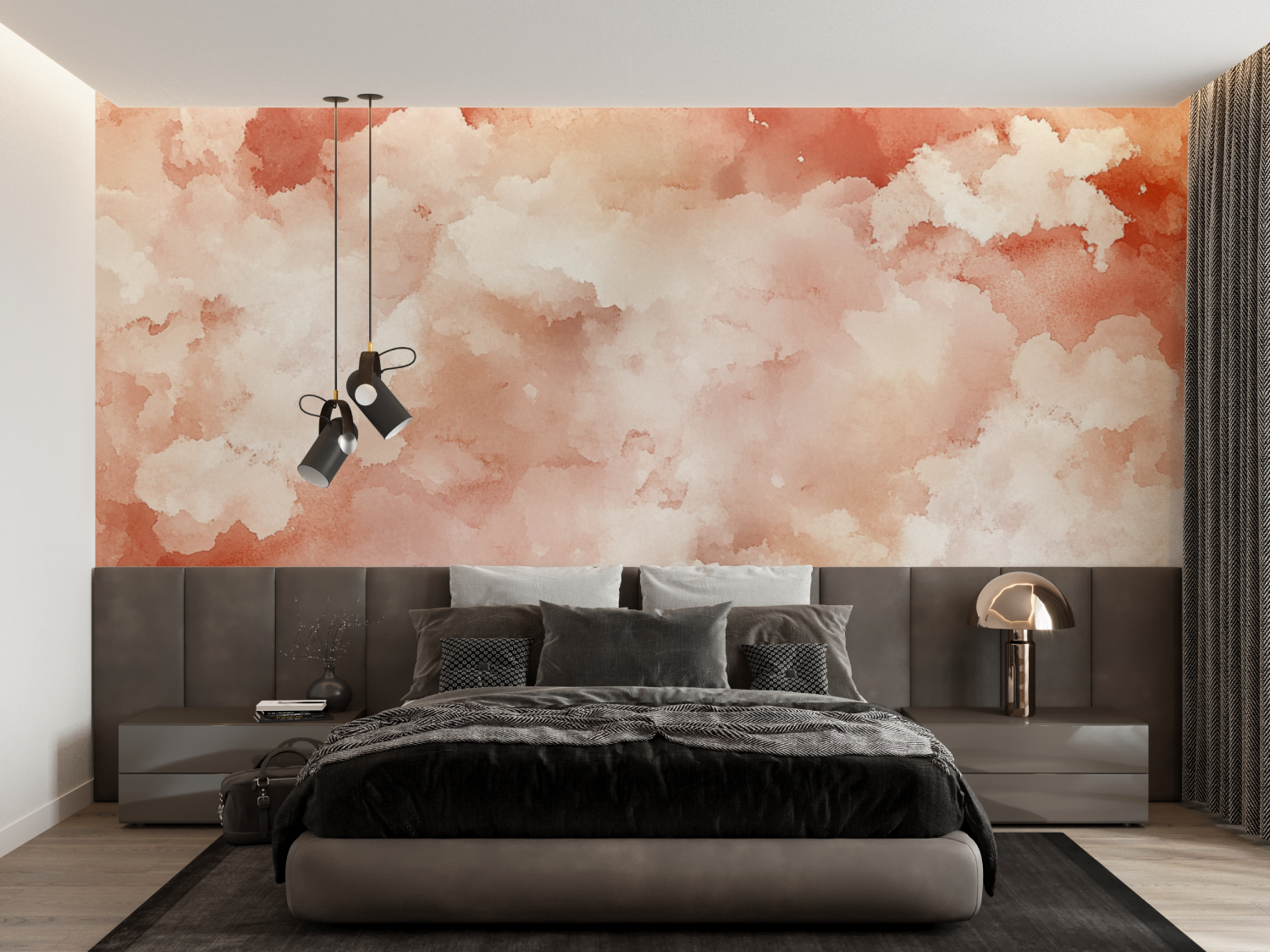 Terracotta Abstract Watercolor Wallpaper | Murals Wallpaper