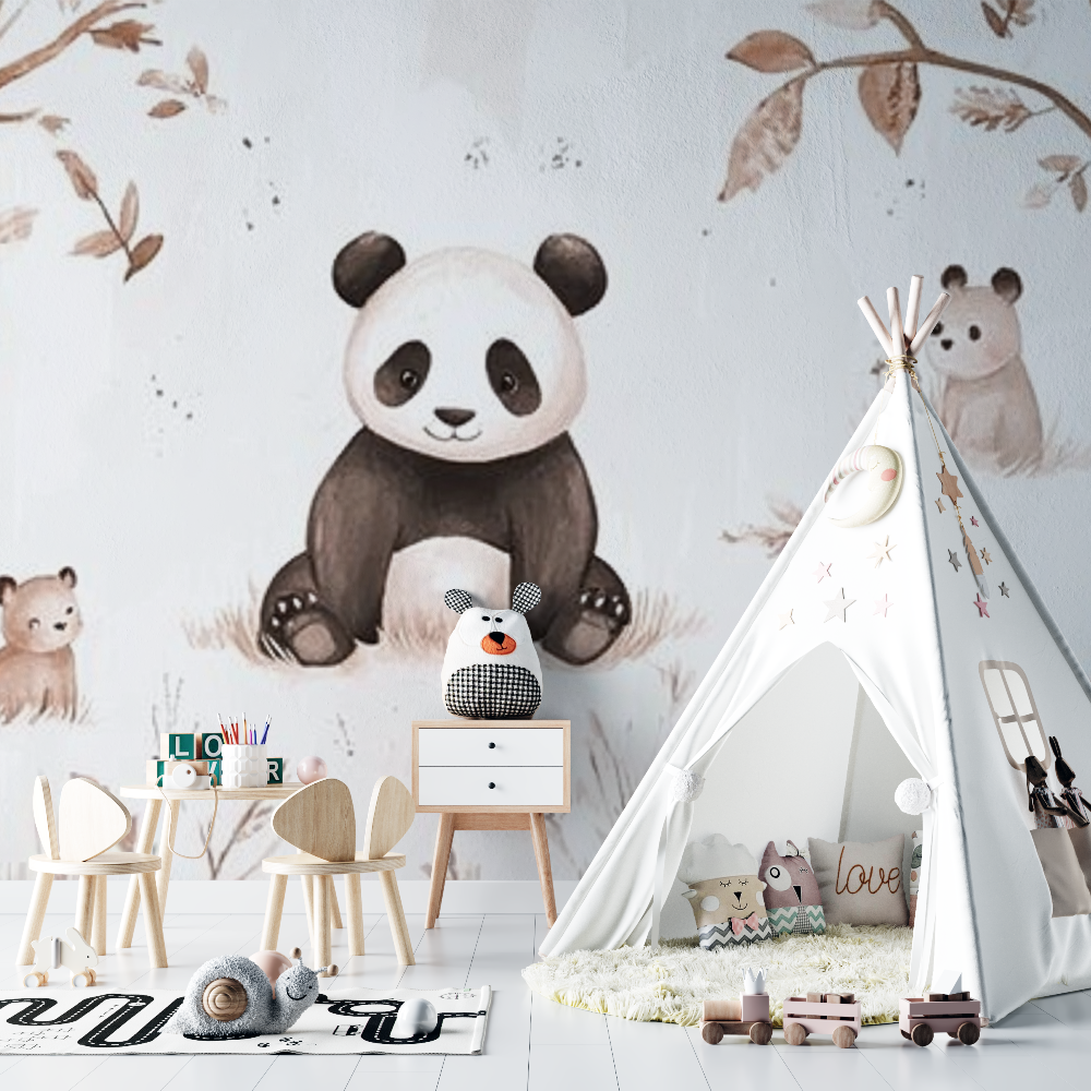 Panda and Forest Animals Wallpaper | Murals Wallpaper