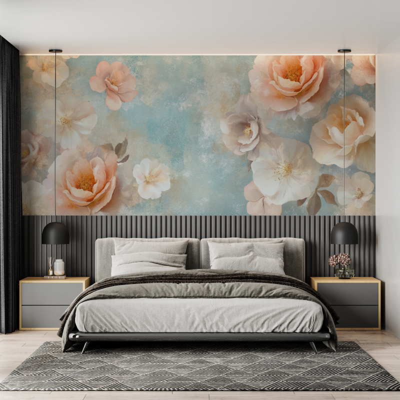 Watercolor Floral Textured Wallpaper | Murals Wallpaper