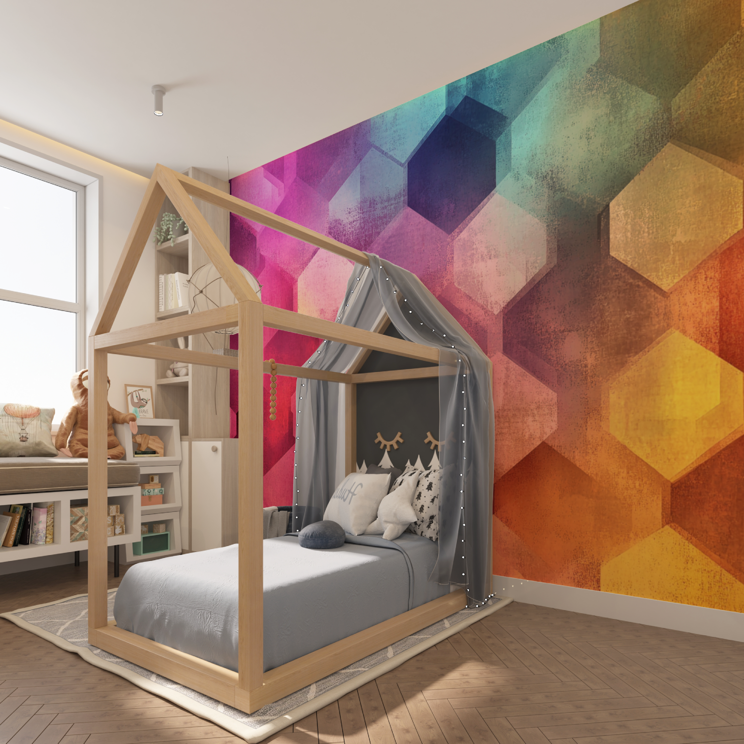 Colored Hexagon Wallpaper | Murals Wallpaper