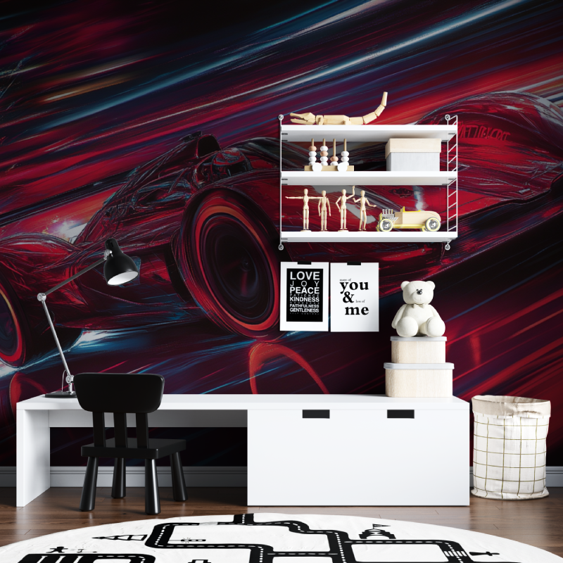 Gaming Red Car Mural Wallpaper | Murals Wallpaper