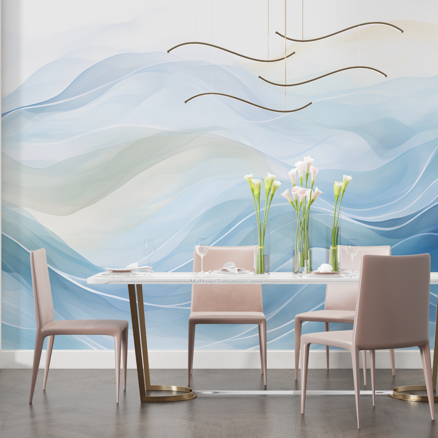 Watercolor Blue Wave Wallpaper | Murals Wallpaper