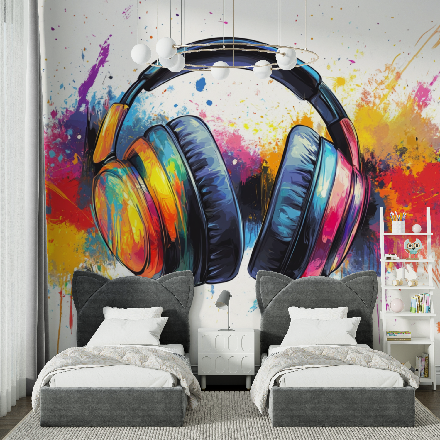 Graffiti Art Headphones Wallpaper | Murals Wallpaper
