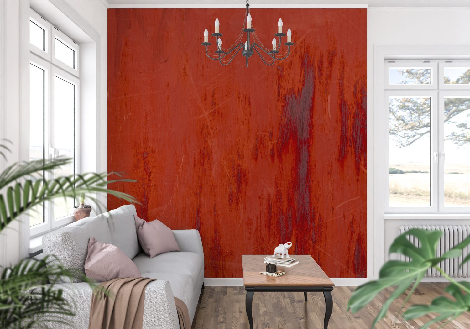 Deep Red Ochre Wallpaper | Murals Wallpaper