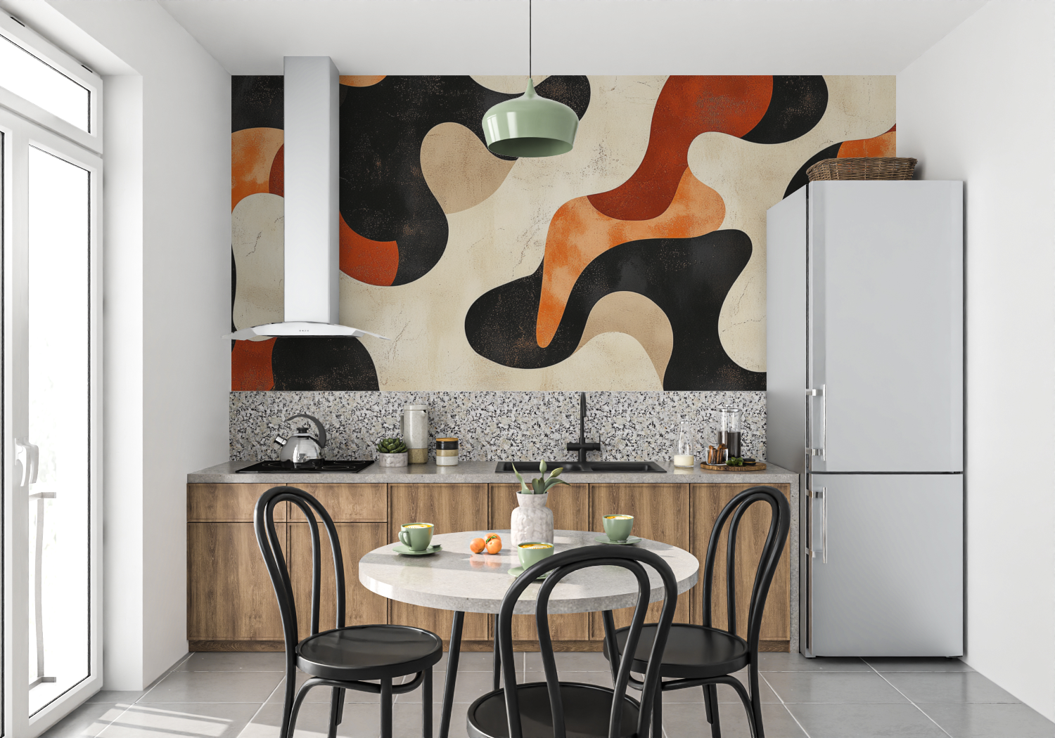 Terracotta Abstract Bubble Wallpaper | Murals Wallpaper