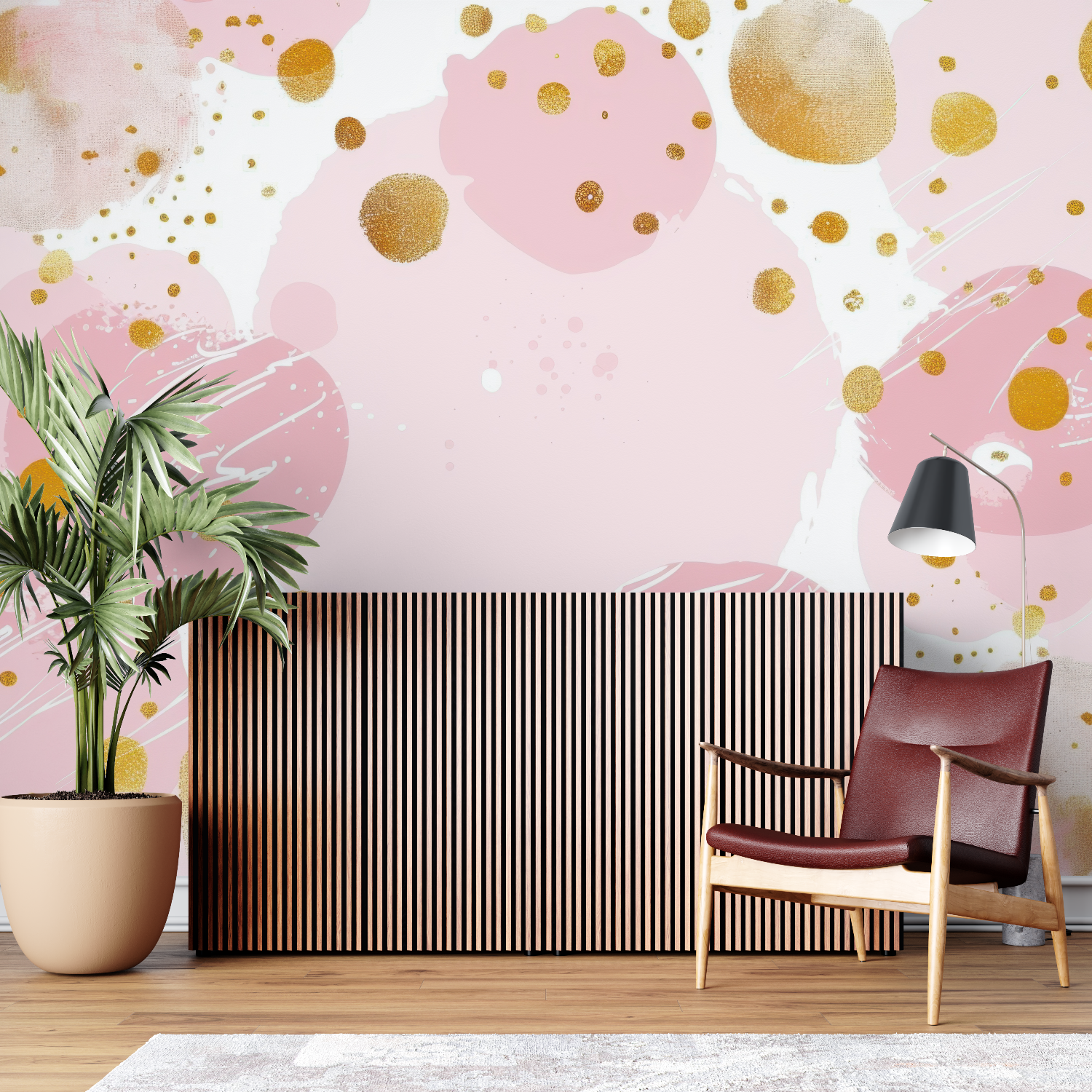 Pink Gold Polka Dot Wallpaper | Murals Wallpaper