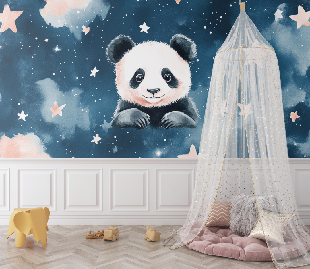 Panda and Starry Sky Wallpaper | Murals Wallpaper