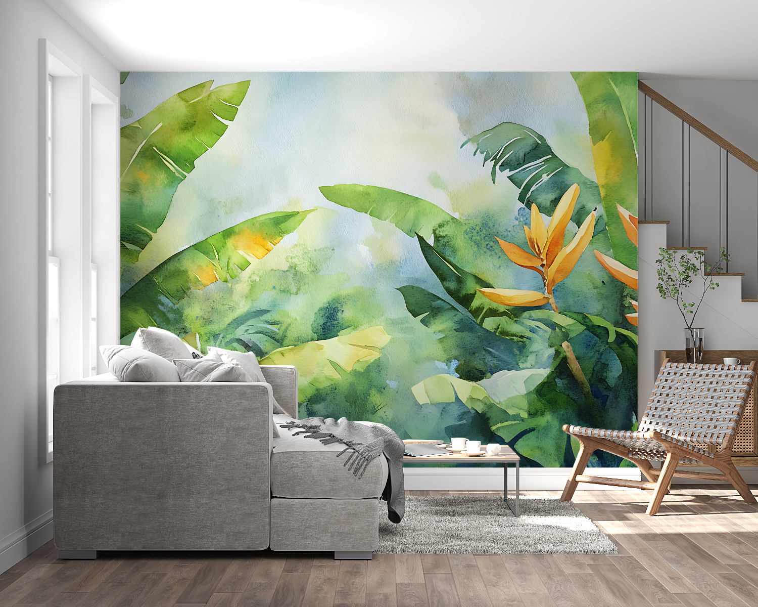 Tropical Jungle Watercolor Wallpaper | Murals Wallpaper