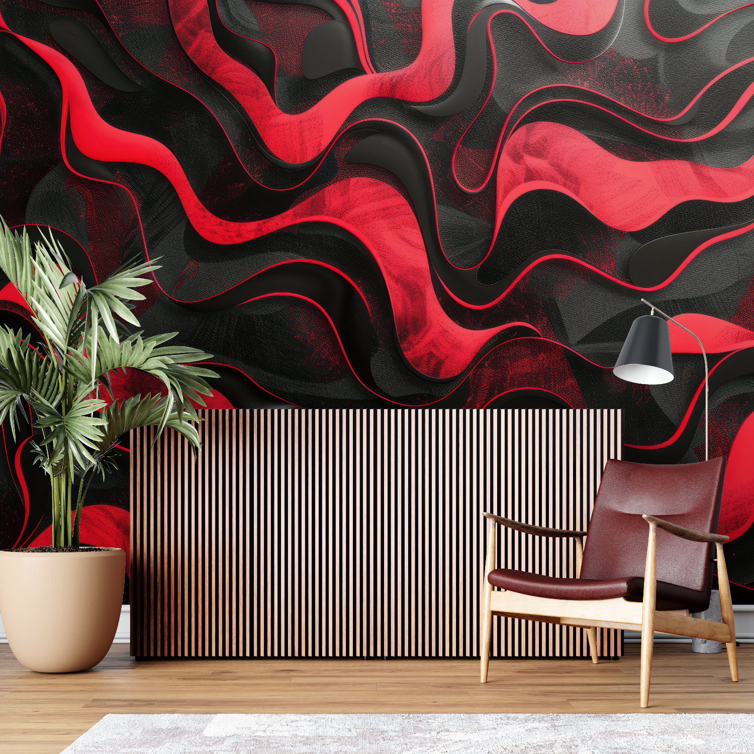 Abstract Black and Red Wallpaper | Murals Wallpaper