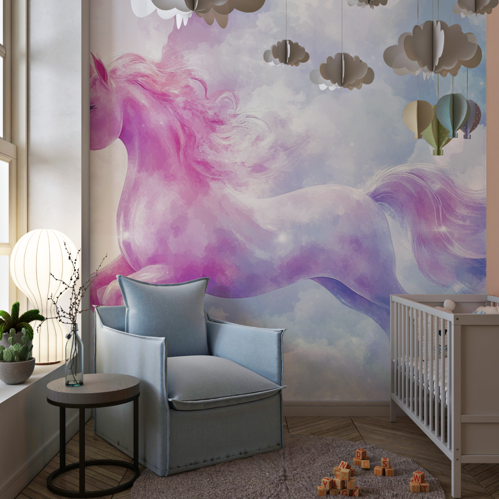 Magical Flying Unicorn Wallpaper for Bedroom Decor | Murals Wallpaper