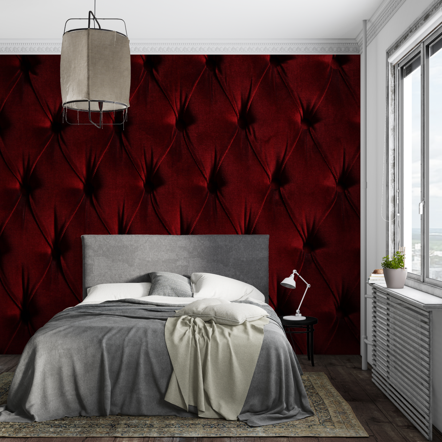3D Black and Red Wallpaper | Murals Wallpaper