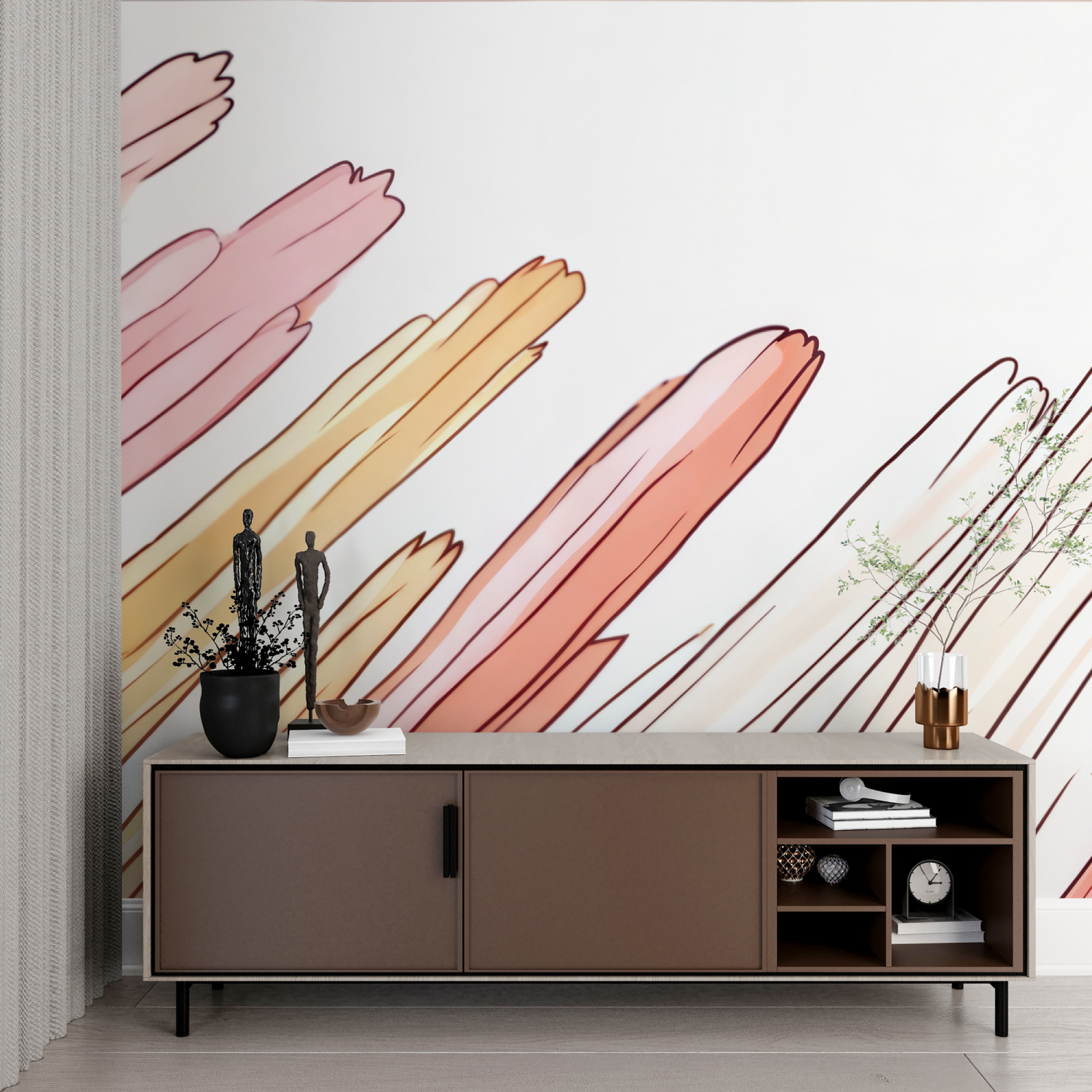 Watercolor Abstract Lines Wallpaper | Murals Wallpaper