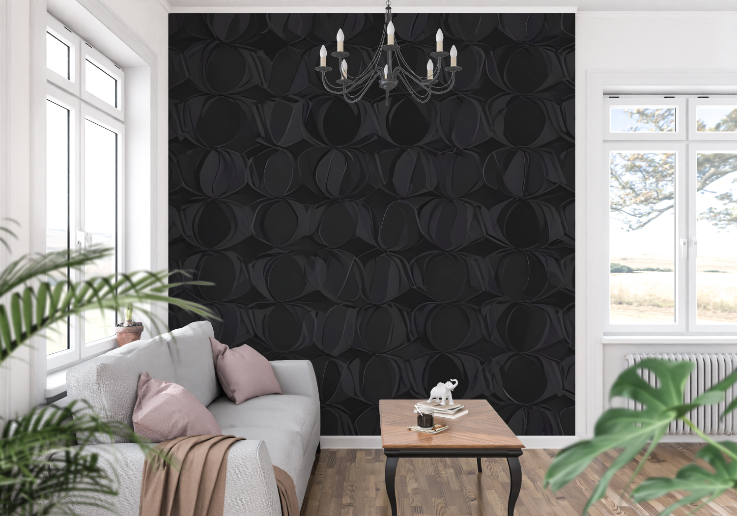 Textured Black Wallpaper | Murals Wallpaper