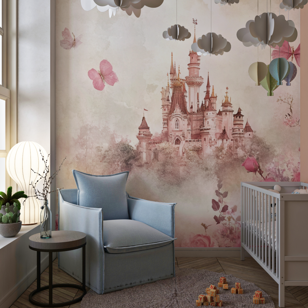 Princess Castle and Flowers Wallpaper | Murals Wallpaper