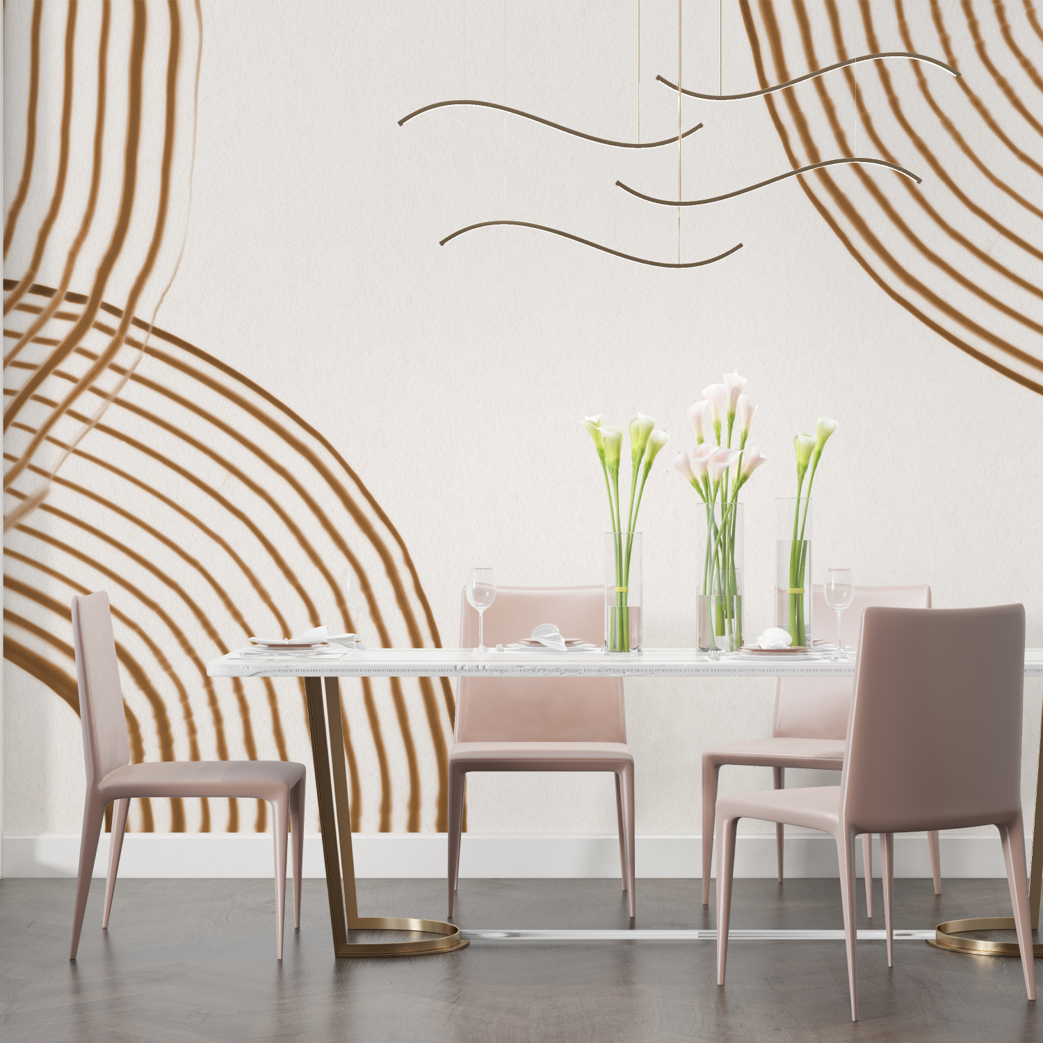 Terracotta and White Wallpaper | Murals Wallpaper