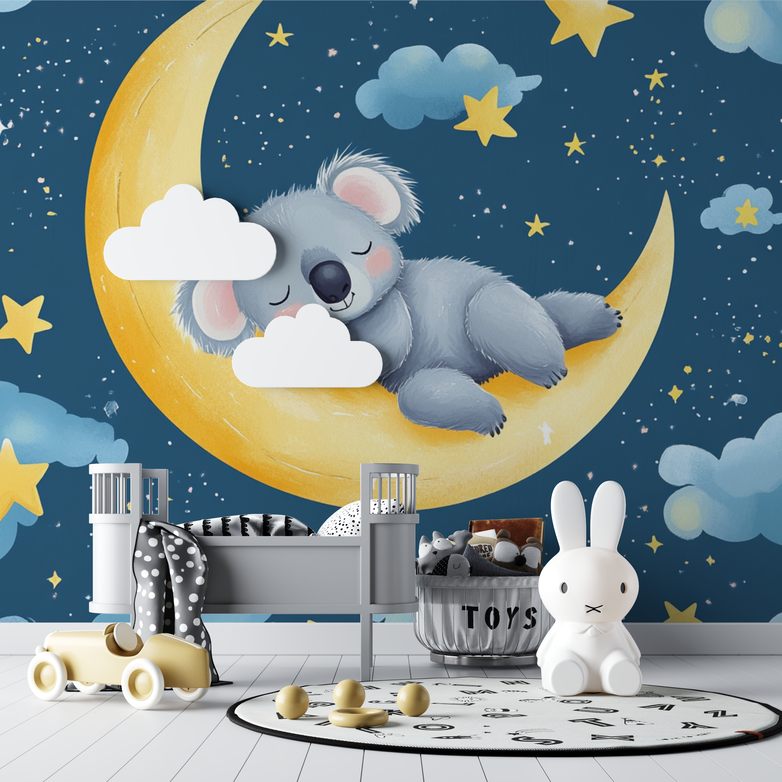 Sleeping Koala on a Moon Croissant Wallpaper | Murals Wallpaper
