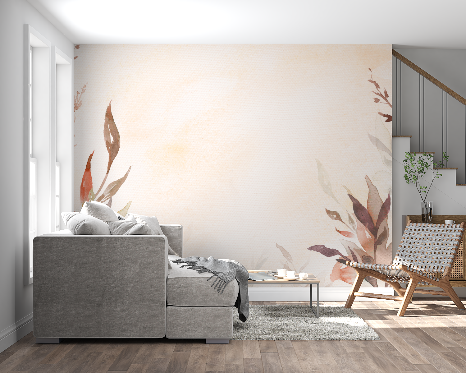 Terracotta Gradient Watercolor Wallpaper | Murals Wallpaper