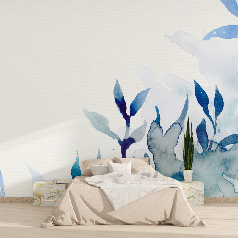Watercolor Nature Blue Wallpaper | Murals Wallpaper