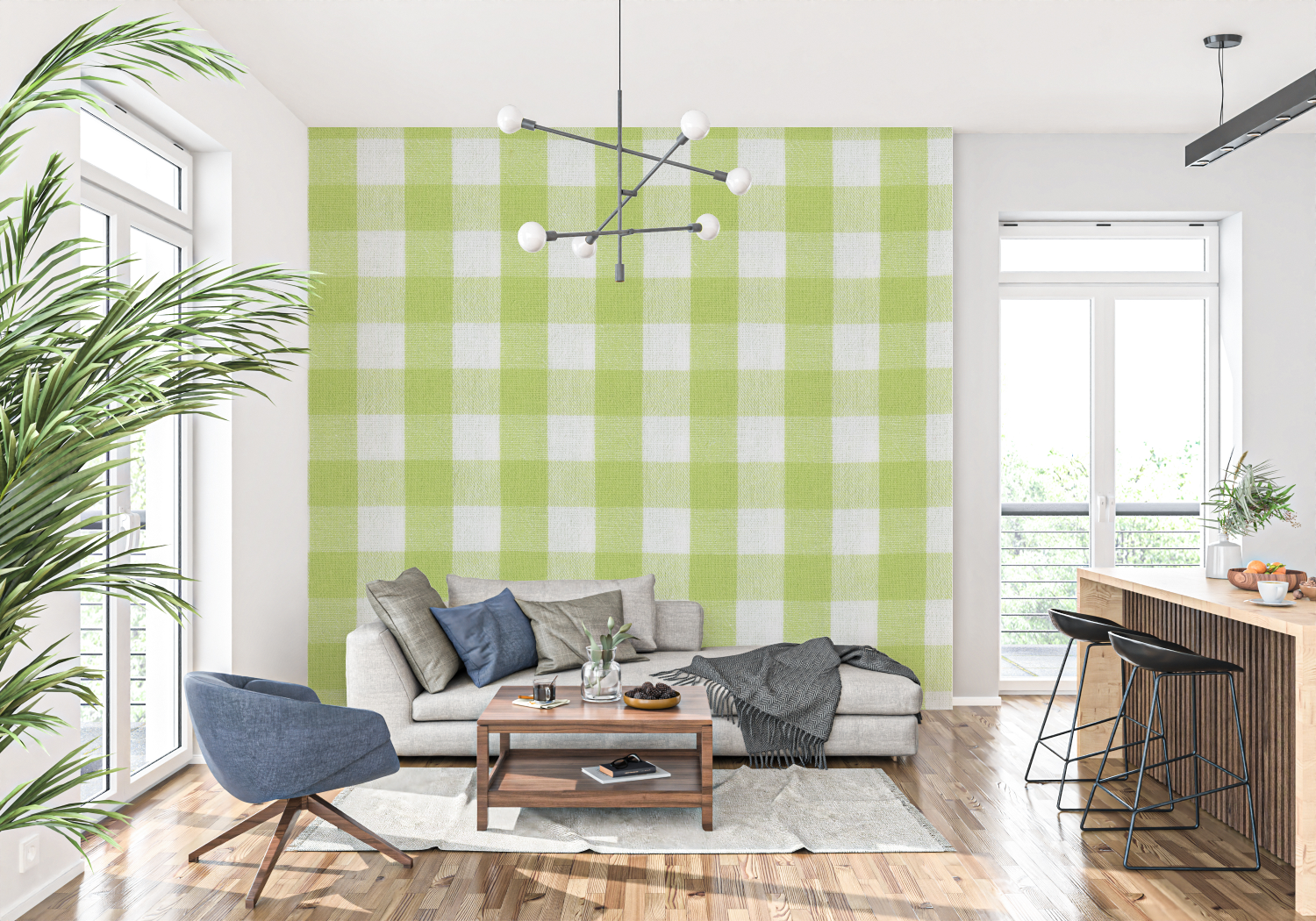Green Checkered Wallpaper | Murals Wallpaper