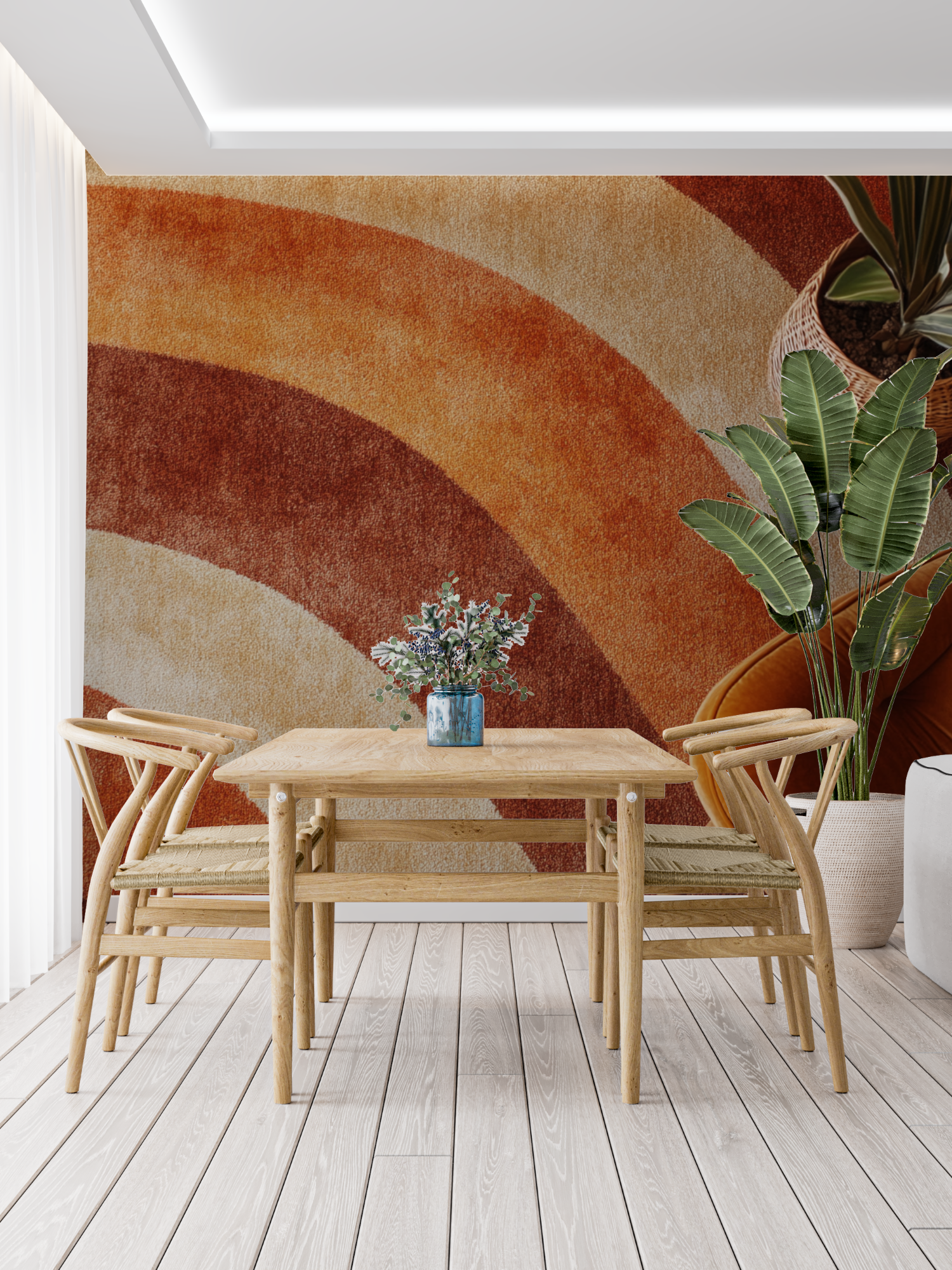 Terracotta 70s Style Wallpaper | Murals Wallpaper