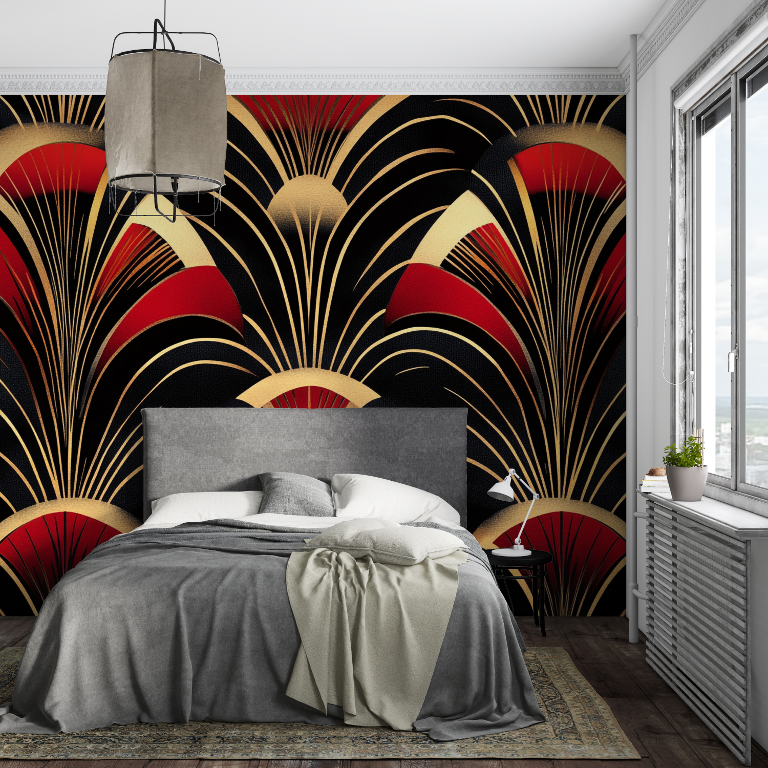 Red Black Pattern Wallpaper | Murals Wallpaper