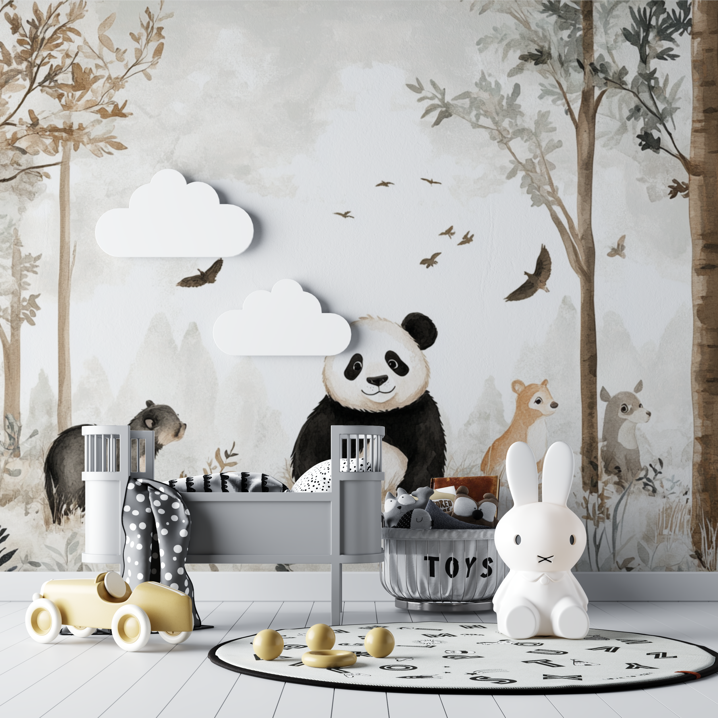 Panda and Forest Friends Wallpaper | Murals Wallpaper