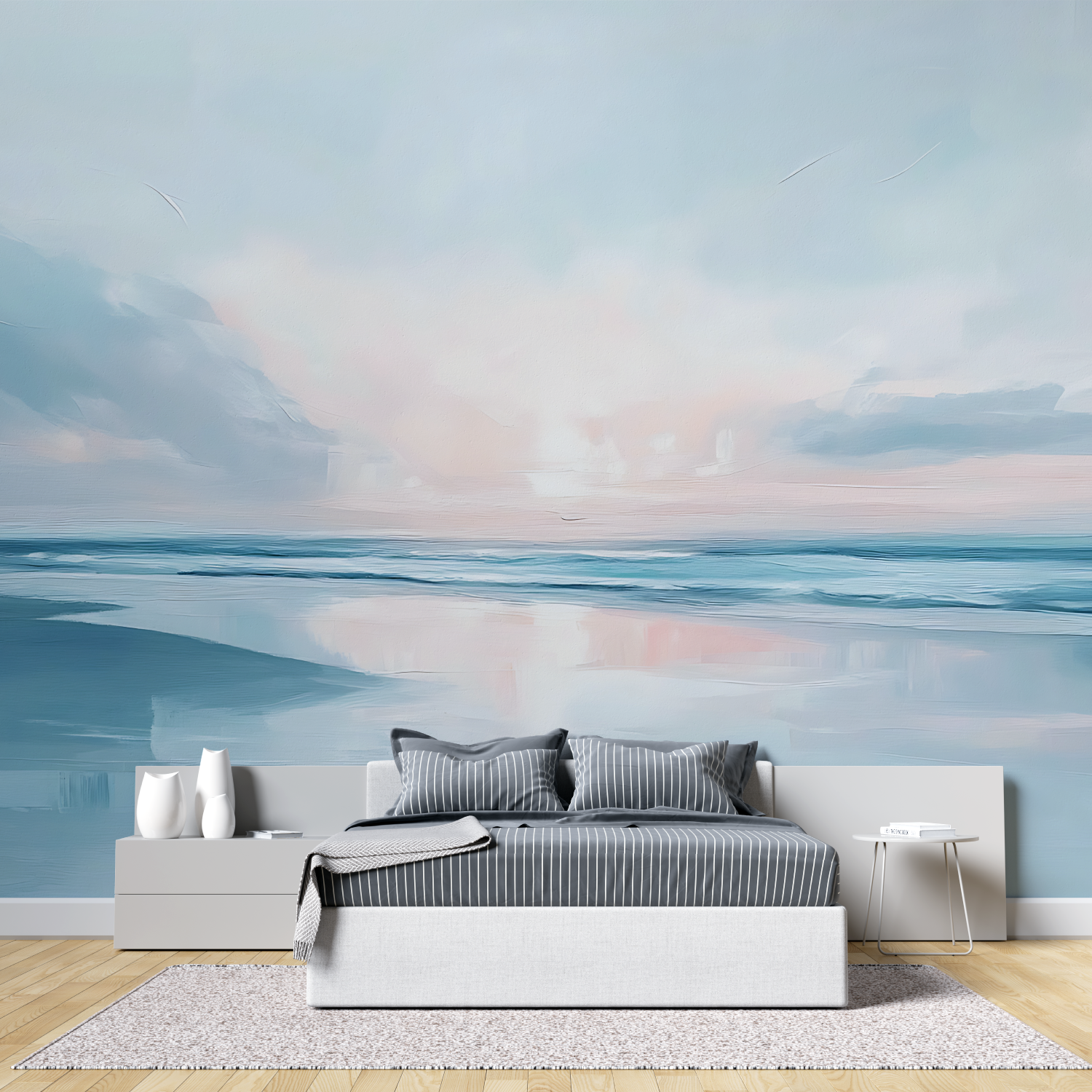 Watercolor Ocean Trompe L'Oeil Wallpaper | Murals Wallpaper