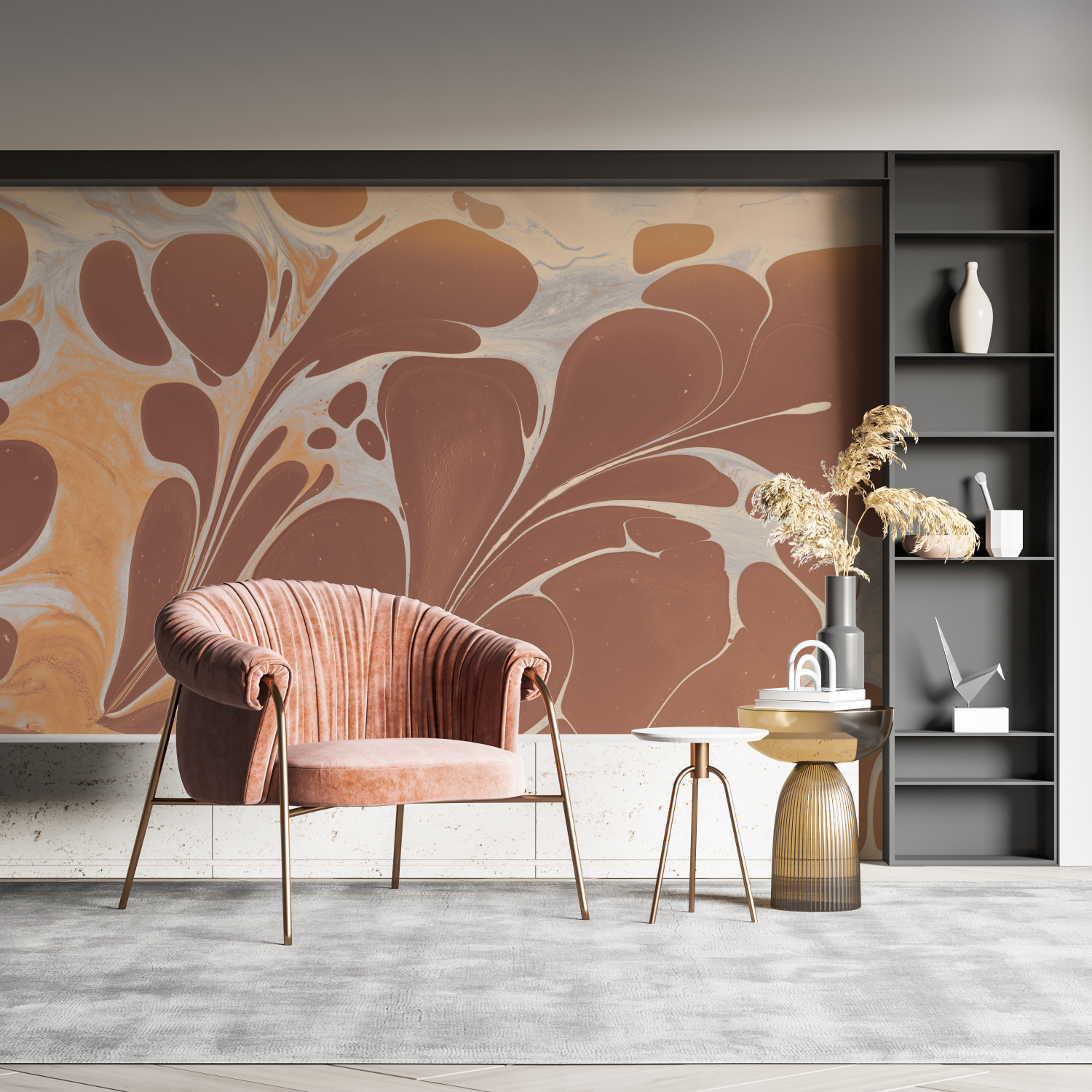 Terracotta Art Deco Wallpaper | Murals Wallpaper