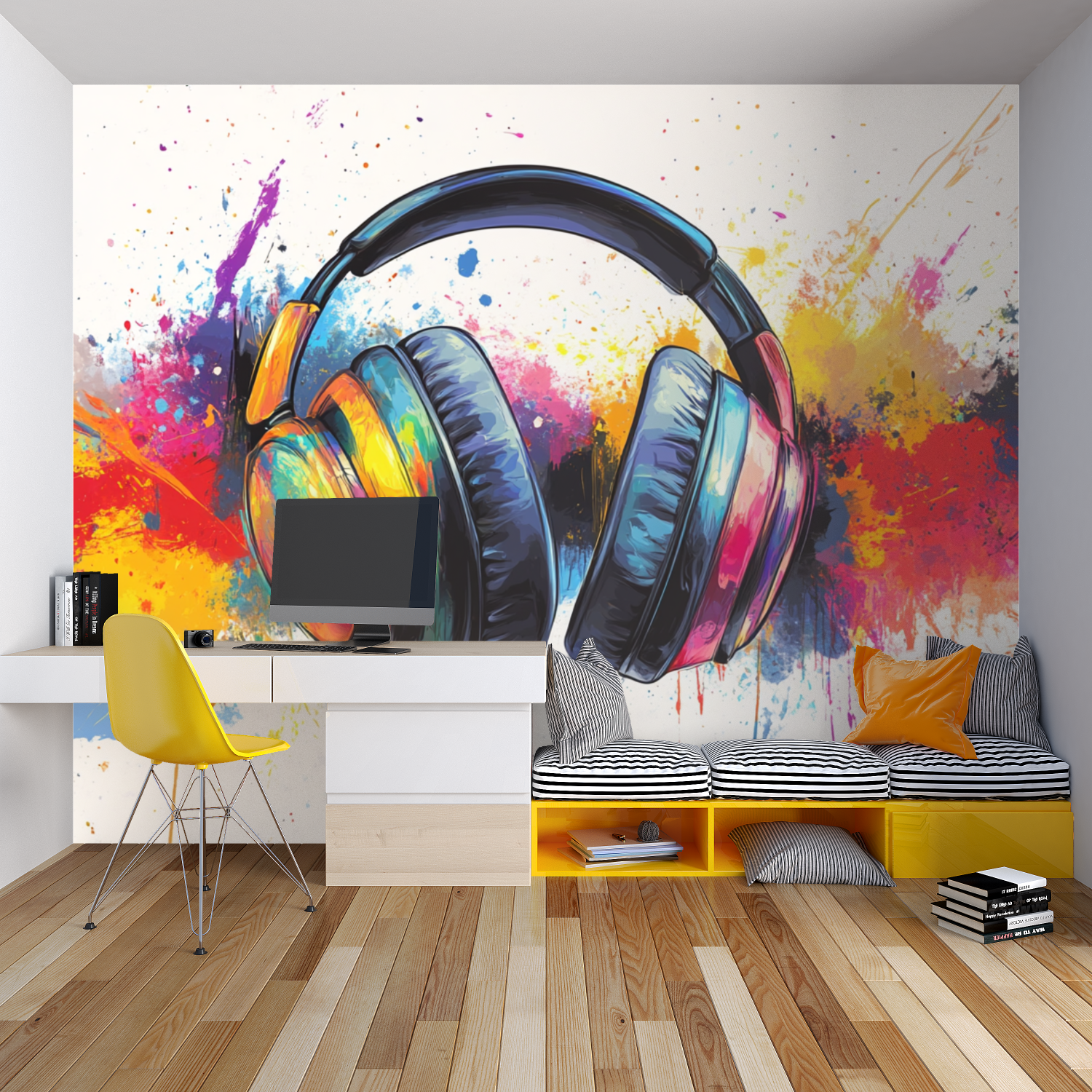 Graffiti Art Headphones Wallpaper | Murals Wallpaper