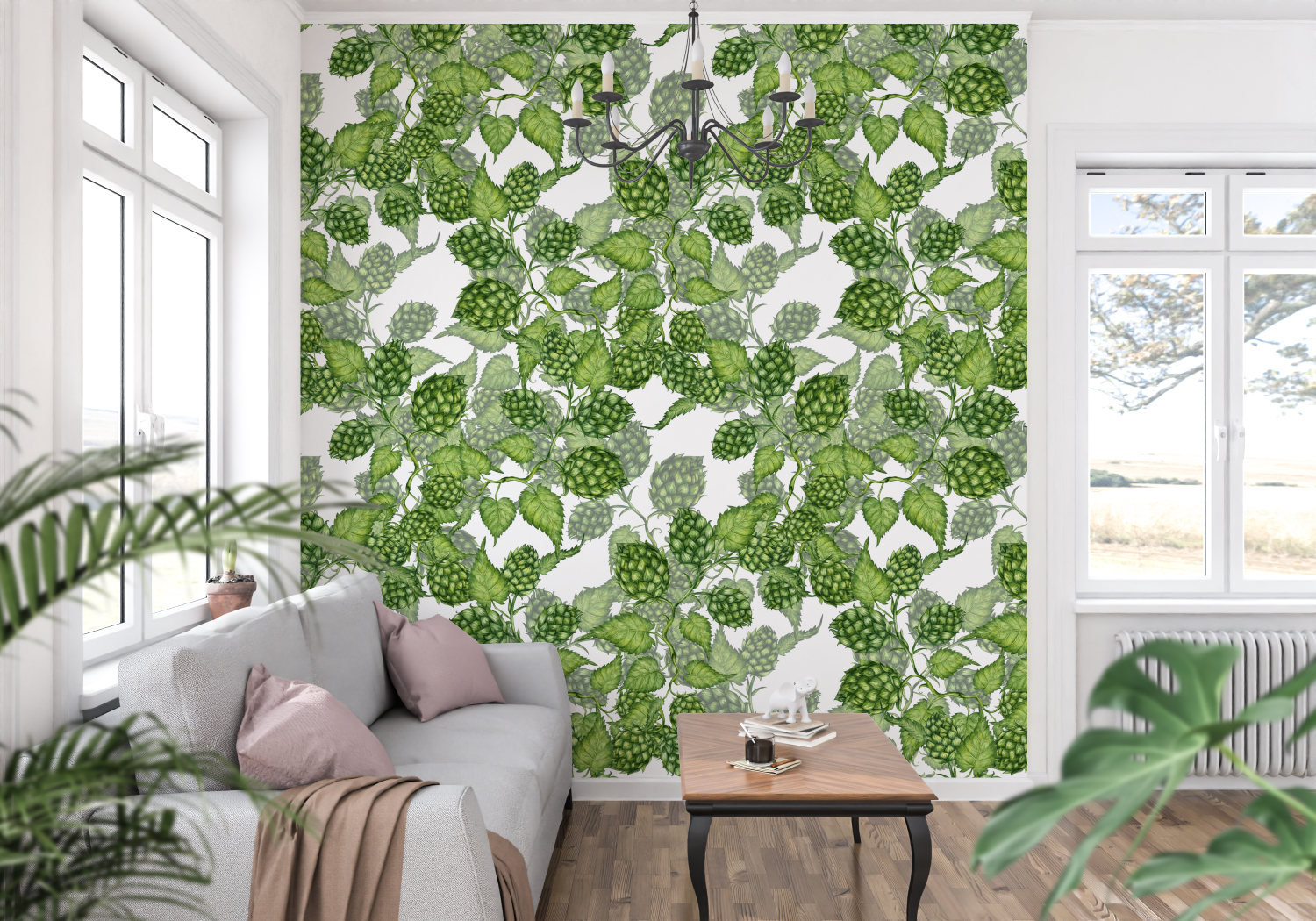 Flowered Green Wallpaper | Murals Wallpaper