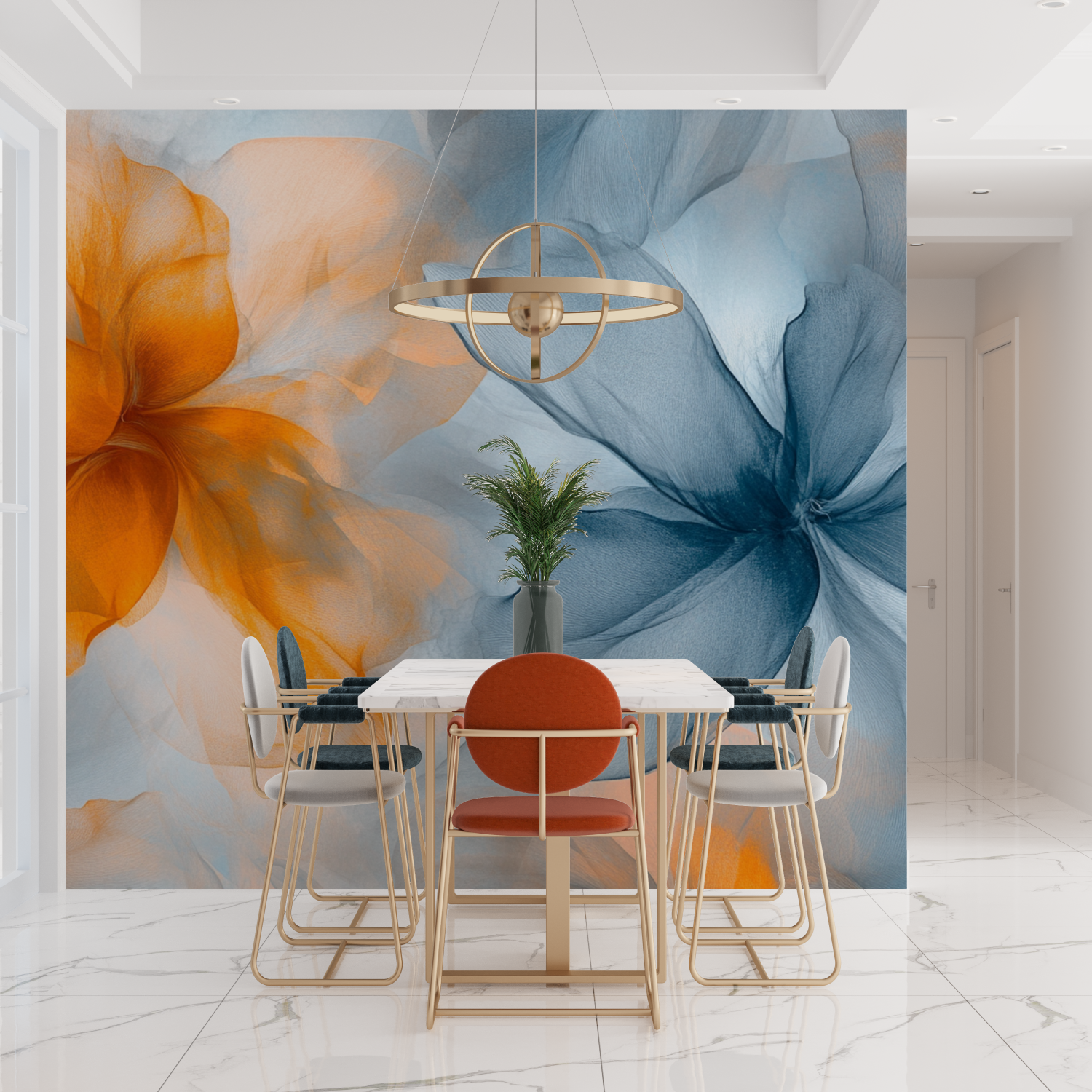 Translucent Watercolor Flower Wallpaper | Murals Wallpaper