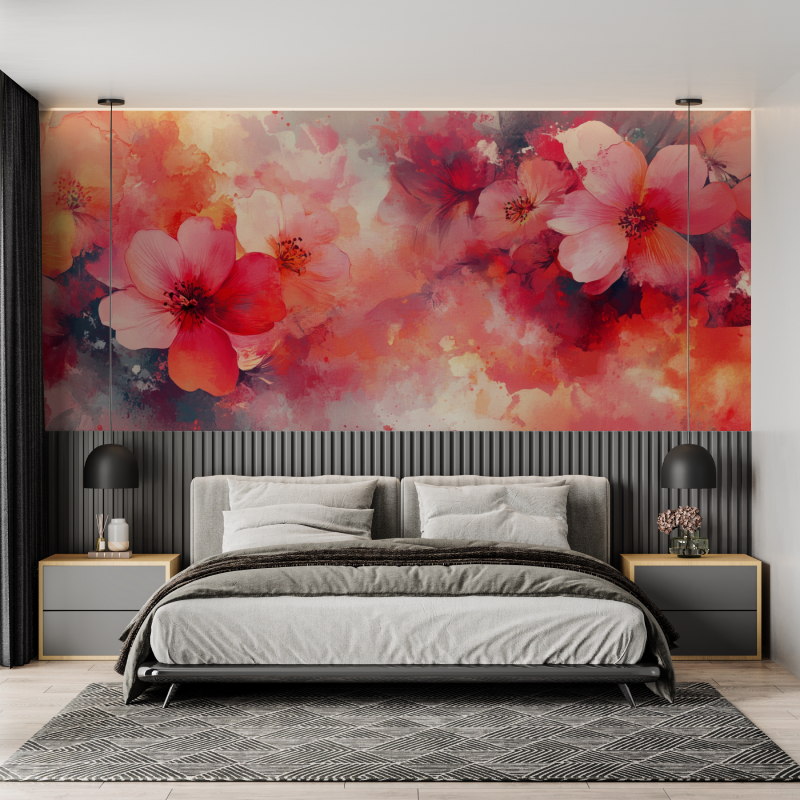 Abstract Colorful Watercolor Flower Wallpaper | Murals Wallpaper