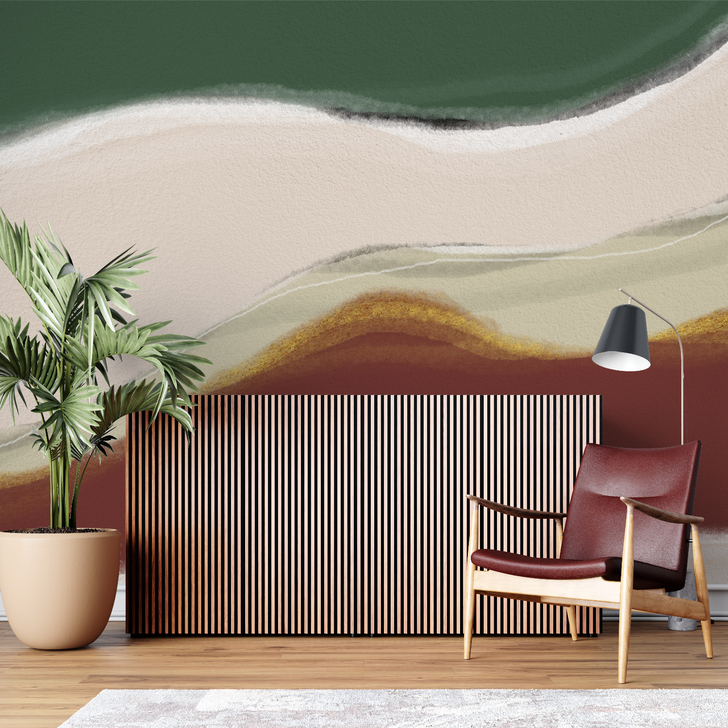 Green and Beige Wallpaper | Murals Wallpaper