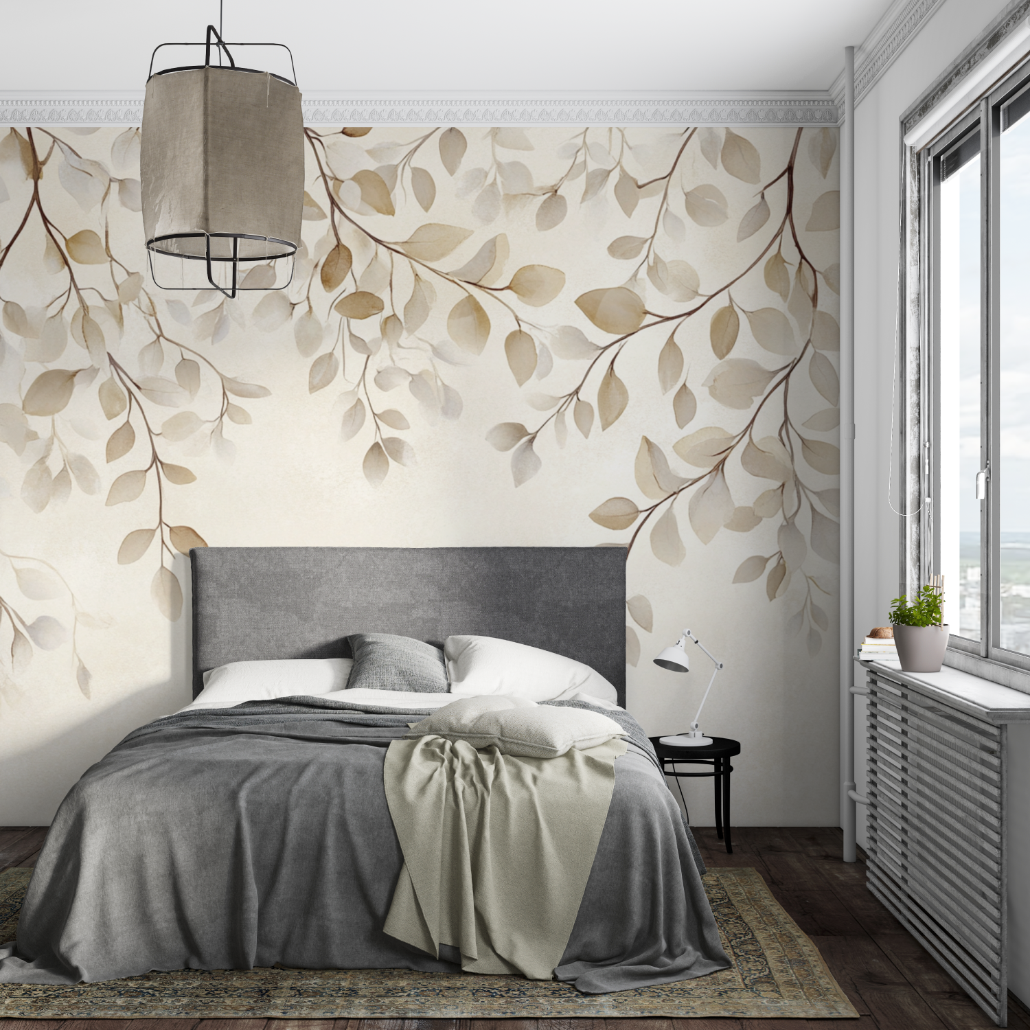 Delicate White Branches Watercolor Wallpaper | Murals Wallpaper
